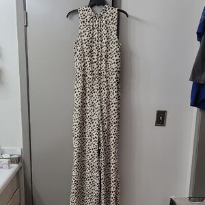 Elegant Black and White Polka Dot Jumpsuit